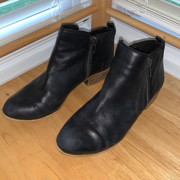 Lucky Brand Shoes - Lucky Brand | Basel Leather Flat Booties in Black